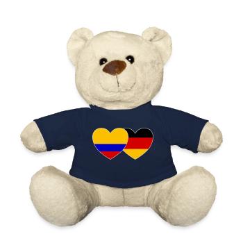 Colombia Germany Flag - Teddy Bear - french navy - Front