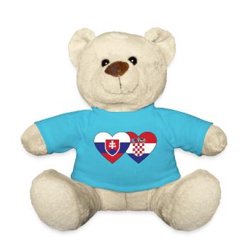 Slowakei Kroatien Flagge Herz - Teddy - Atollblau - Vorne
