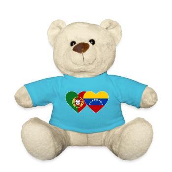 Portugal Venezuela Flagge Herz - Teddy - Atollblau - Vorne