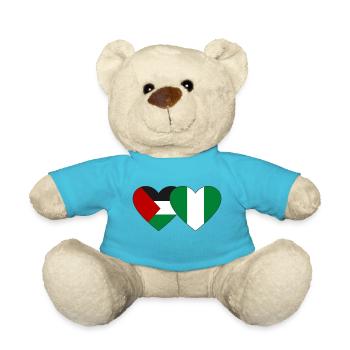 Palestine Nigeria Drapeau Coeur - Nounours - bleu outremer - Devant