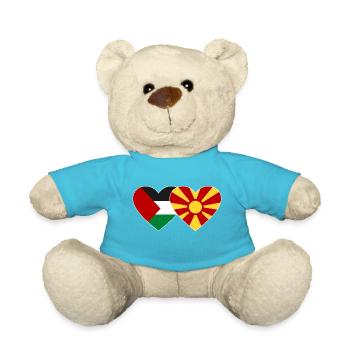 Palästina Mazedonien Flagge Herz - Teddy - Atollblau - Vorne