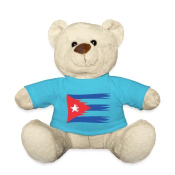 Kuba Flagge Cuba Flagge befreit Cuba cubanisch - Teddy - Atollblau - Vorne