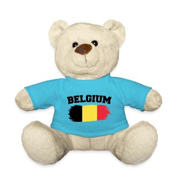 Vintage Belgische Flagge Retro Belgisch - Teddy - Atollblau - Vorne