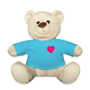 Helfen mit HERZ - Teddy - Atollblau - Vorne