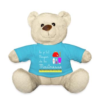 Le p'tit bazar de la Maîtresse (écrit blanc) - Nounours - bleu outremer - Devant