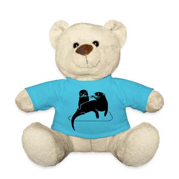 otter beaver fish sea lake river - Teddy Bear - atoll blue - Front