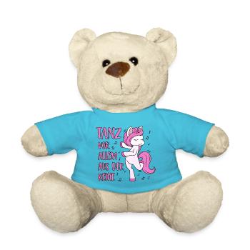 Einhorn Spruch Tanz vor allem aus der Reihe - Teddy - Atollblau - Vorne