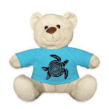 Turtle Nature Wild Wildness Gift Idea - Teddy Bear - atoll blue - Front