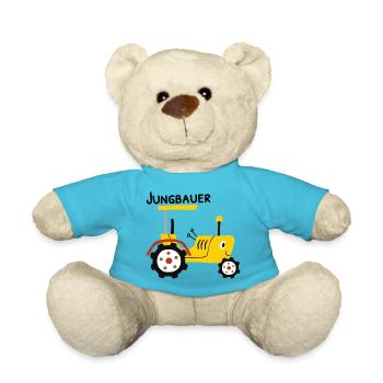 Landwirt Jungbauer Bauer Trecker Geschenk - Teddy - Atollblau - Vorne
