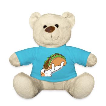 Cat and Taco - Teddy Bear - atoll blue - Front