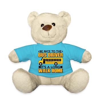 Bus professional driver Bus driver Buses Bus driver - Teddy Bear - atoll blue - Front