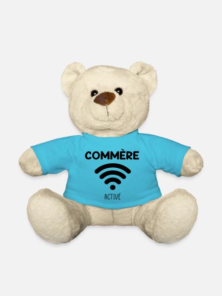 Phrase drôle Commère activé - Nounours - bleu outremer