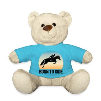 Née pour monter à cheval Fille - Nounours - bleu outremer - Devant