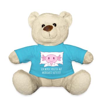 Ich wurde positiv auf Müdigkeit getestet - Axolotl - Teddy - Atollblau - Vorne