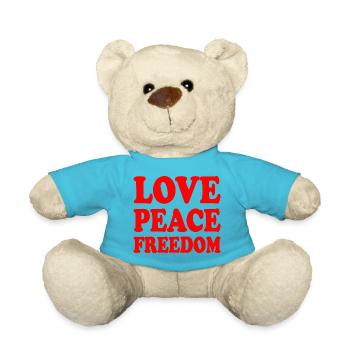 Love peace freedom - Teddy - Atollblau - Vorne