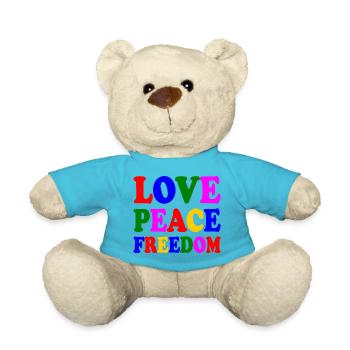 Love peace freedom - Teddy - Atollblau - Vorne