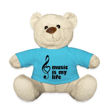 music is my life - MusikerInnen, Musik-Fans - Teddy - Atollblau - Vorne
