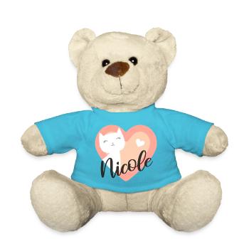 Nicole Name Vorname Kätzchen - Teddy - Atollblau - Vorne