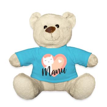 Manu Name Vorname Kätzchen - Teddy - Atollblau - Vorne