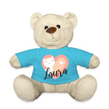 Laura Name Vorname Kätzchen - Teddy - Atollblau - Vorne