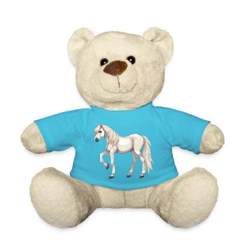 White Horse - Teddy Bear - atoll blue - Front