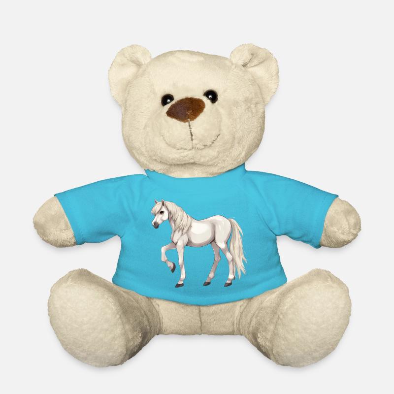 Weißes Pferd - Teddy - Atollblau