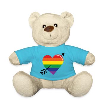 Flèche arc-en-ciel coeur fierté - Nounours - bleu outremer - Devant