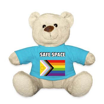 SAFE SPACE Inklusive Pride-Fortschrittsflagge - Teddy - Atollblau - Vorne