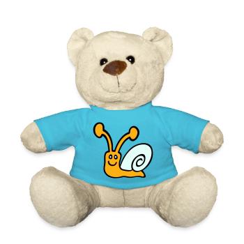 Snail Shell Cute Cute Happy Cool - Teddy Bear - atoll blue - Front