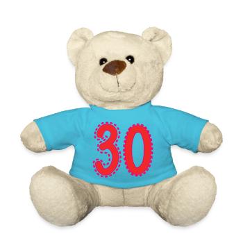 30. 30 ANS. 30e ANNIVERSAIRE. ANNIVERSAIRE 30 ANS. - Nounours - bleu outremer - Devant