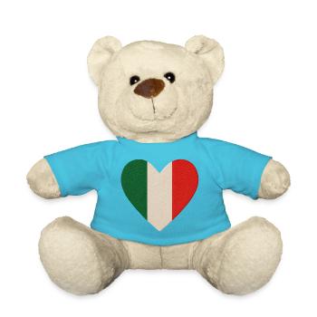 Dreifarbiges Herz Italien - Teddy - Atollblau - Vorne