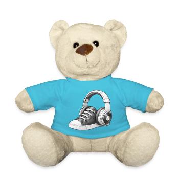 MUSICAL SNEAKERS - black &amp; white - Teddy Bear - atoll blue - Front