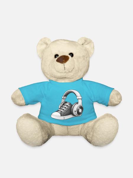 MUSICAL SNEAKERS - black &amp; white - Teddy Bear - atoll blue