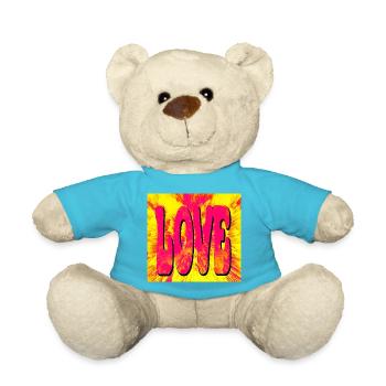 Love Pop Art Explosion - Teddy Bear - atoll blue - Front