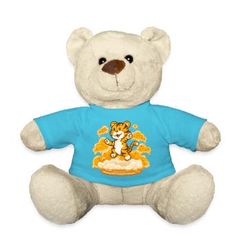 Tiger on a cloud of cheese - Teddy Bear - atoll blue - Front