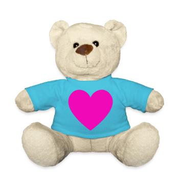 Herz - Teddy - Atollblau - Vorne