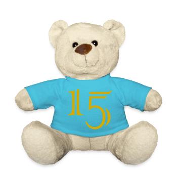 15. 15 YEARS. 15th ANNIVERSARY. 15 YEAR ANNIVERSARY. - Teddy Bear - atoll blue - Front