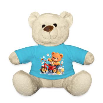 Nettoyage de tissues pour enfants Ours Tricycle Nettoyage de printemps - Nounours - bleu outremer - Devant