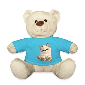 Petit chaton mignon avec des pattes de boue - Nounours - bleu outremer - Devant