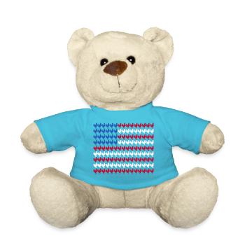 Patriotic Farmer Rooster Flock Poultry USA Pride C - Teddy Bear - atoll blue - Front