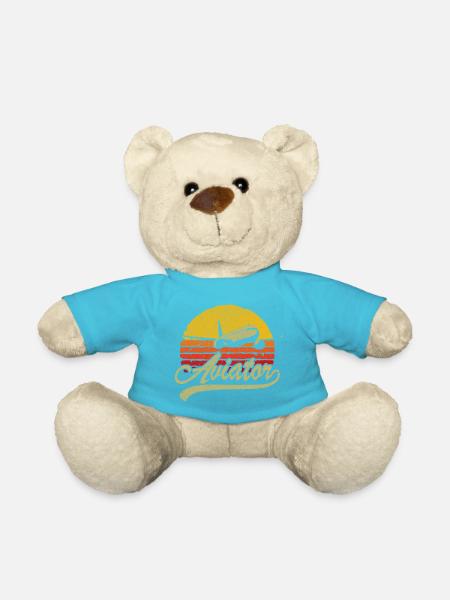 Logo rétro Aviator Sunset - Nounours - bleu outremer