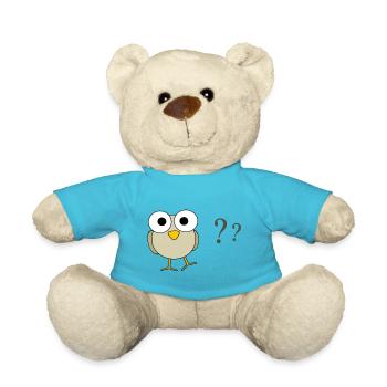 Googley eye birdie - Teddy Bear - atoll blue - Front