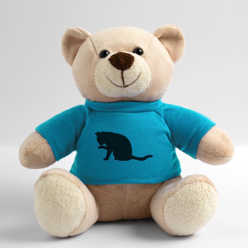 Katze leckt Pfote Teddy