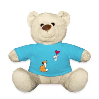 Süßes Fuchs und Hase Design - Teddy - Atollblau - Vorne