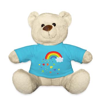Arc-en-ciel et taches de couleur - Nounours - bleu outremer - Devant