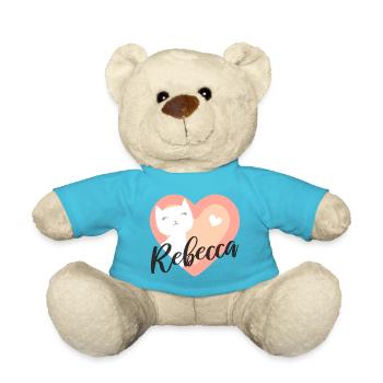 Rebecca Surname First Name Kitten - Teddy Bear - atoll blue - Front
