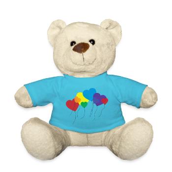 balloon hearts rainbow - Teddy - Atollblau - Vorne