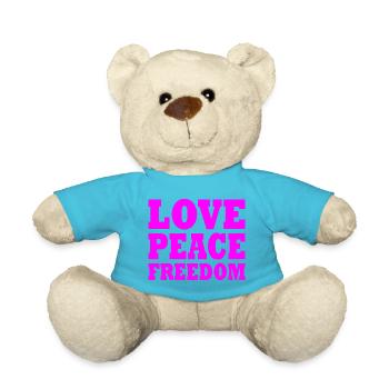 Love peace freedom - Teddy - Atollblau - Vorne