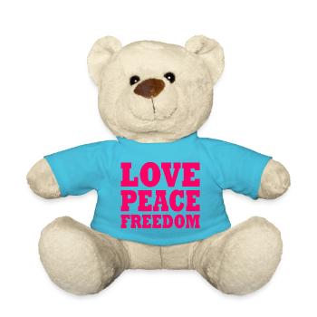 Love peace freedom - Teddy Bear - atoll blue - Front
