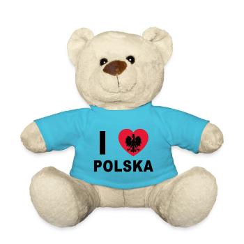 I Love Polska / I Love Poland - Teddy - Atollblau - Vorne